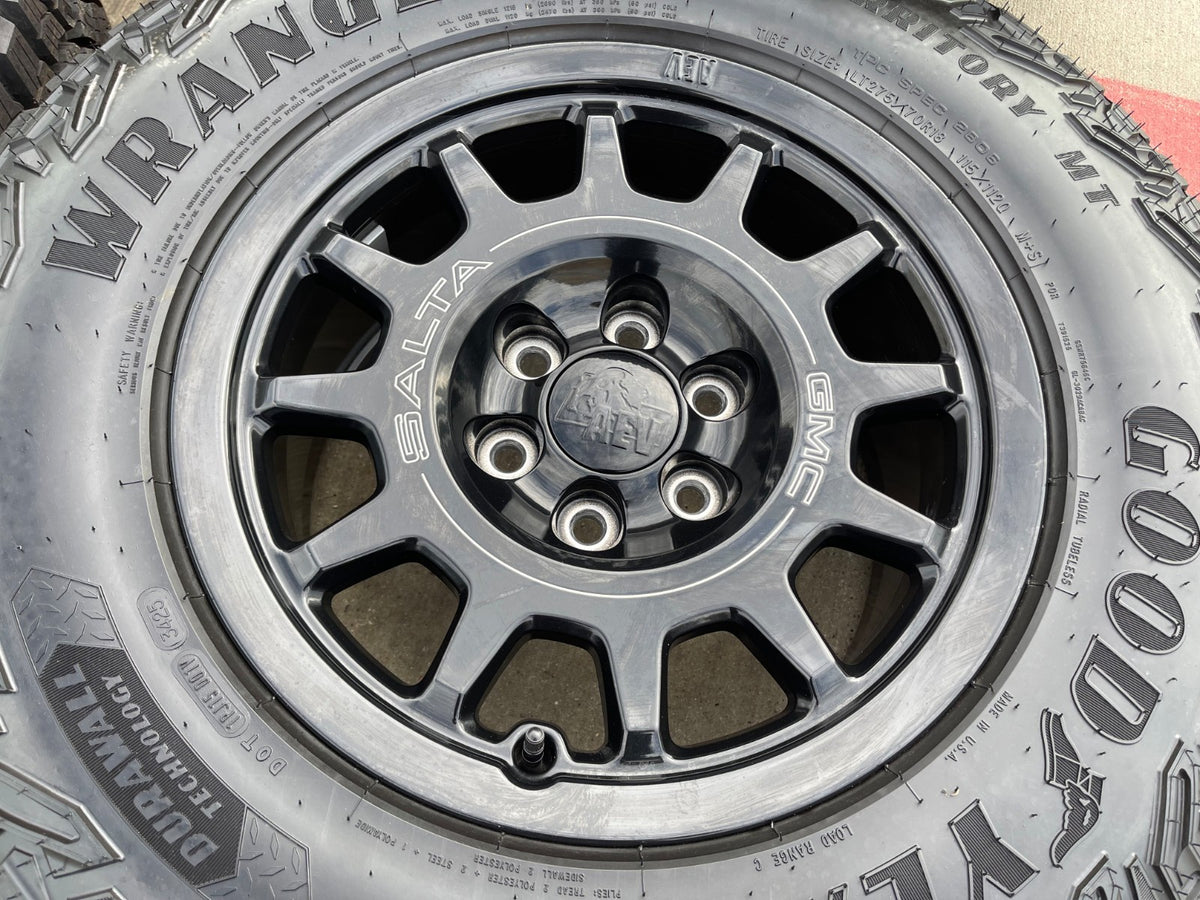 18" AEV SALTA GMC Sierra AT4X Chevy Silverado OEM rims wheels SET NEW GOODYEAR