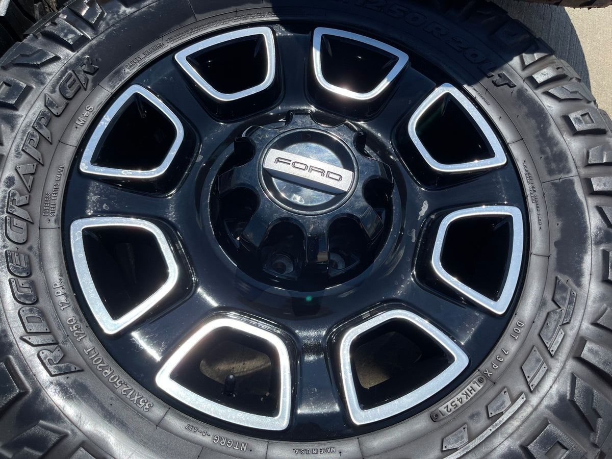 20" Ford F-250 F-350 OEM Lariat Platinum wheels rims 10486 tires SET NITRO 35"