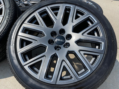 24" GMC Yukon Sierra DENALI OEM wheels rims BRIDGESTONE 2024 2025 2026 2027 NEW