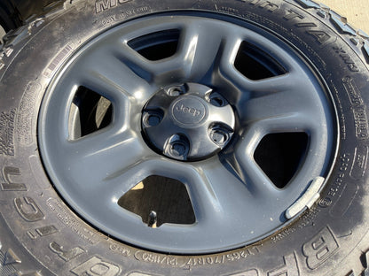 17" Jeep Wrangler Rubicon Sahara OEM wheels rims 9240 9220 black BFG KM3