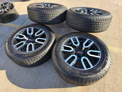 20" GMC Sierra Yukon Chevy OEM black 5914 5918 wheels rims tires A/T