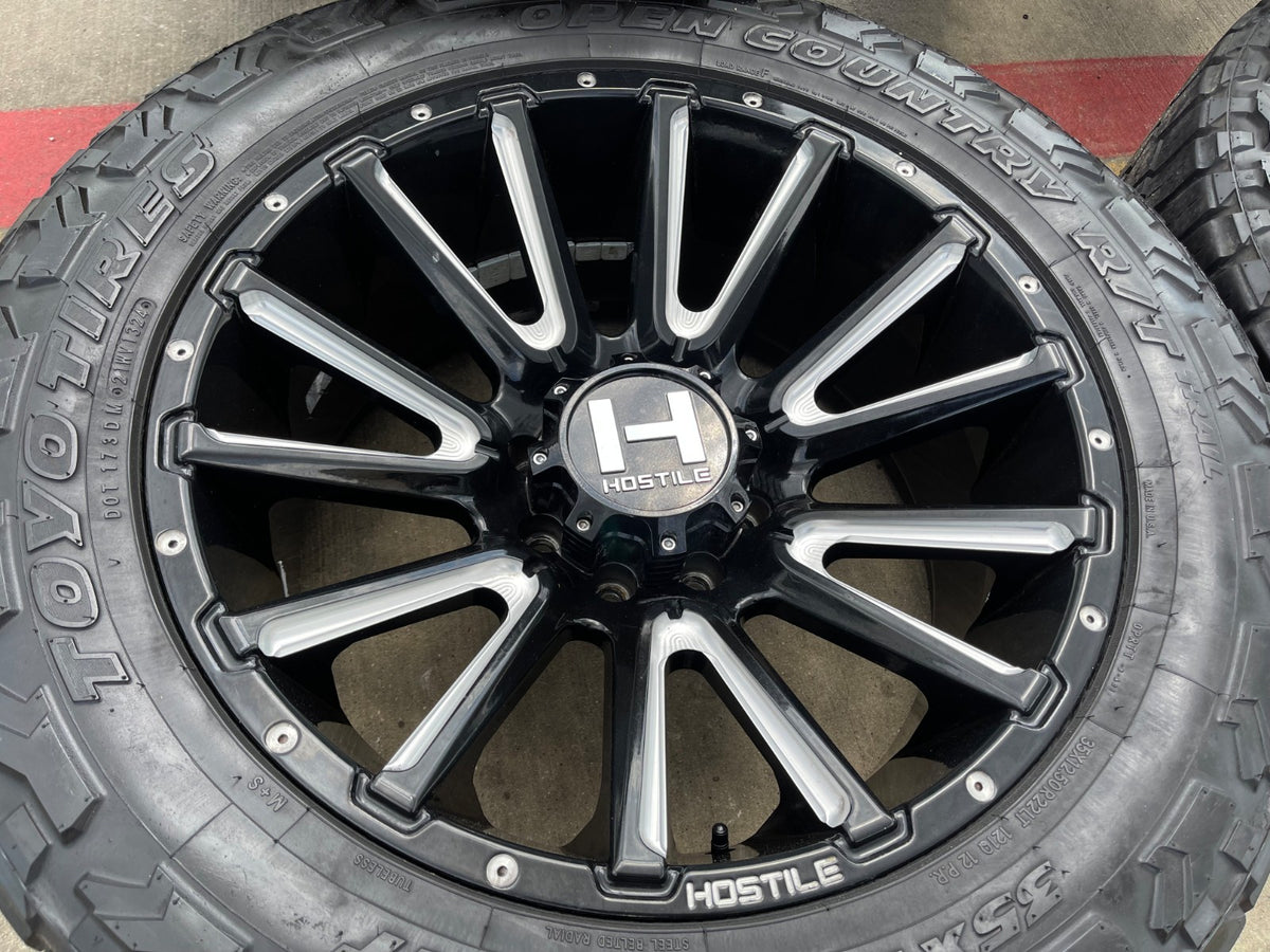 22x10 22" Hostile H123 Typhoon wheels rims 8x165 8x6.5 Chevy GMC Ram 2500 3500