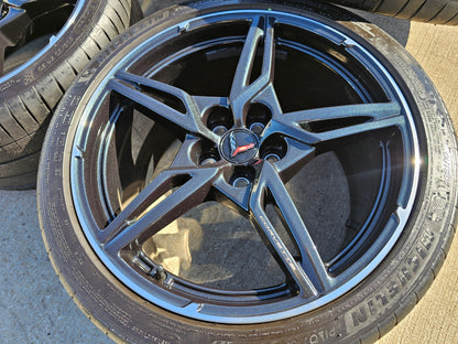 19" + 20" Chevy Corvette C8 OEM 14007 14008 wheels rims MICHELIN