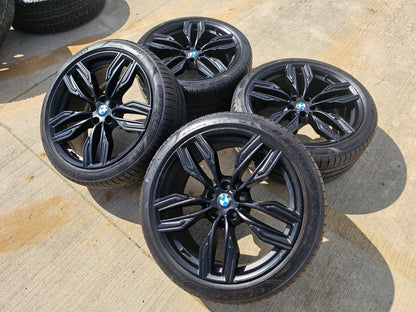 20" BMW M760i 740i 640i OEM 86343 86344 Series 760M SET black wheels rims tires