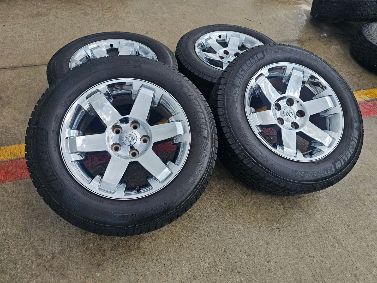20" Dodge Ram 1500 OEM chrome wheels rims 2365 tires MICHELIN