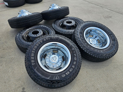 17" Dodge Ram 3500 Dually 8x200 wheels rims 2703 2704 OEM tires FIRESTONE A/T