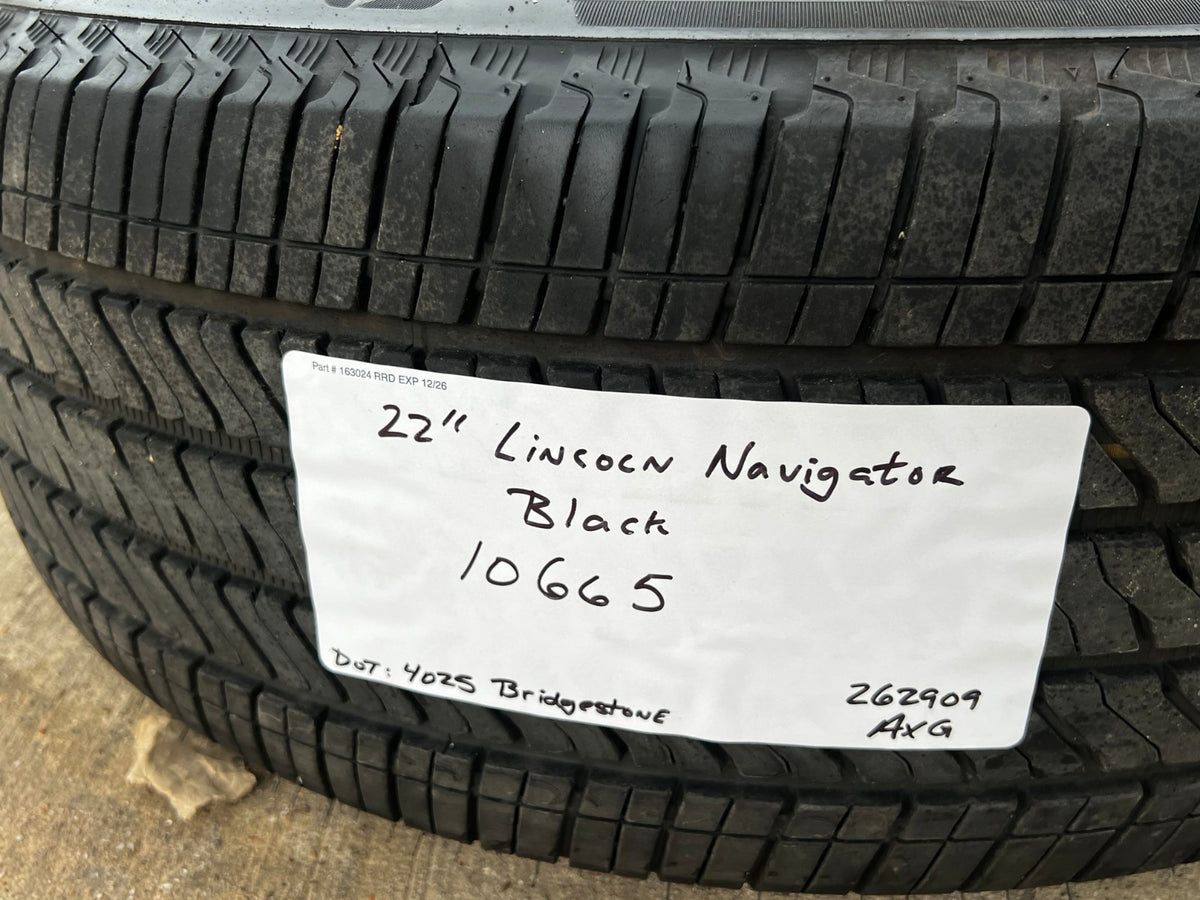 22" Lincoln Navigator OEM 10665 rims wheels BLACK LABEL 2026 2027 BRIDGESTONE