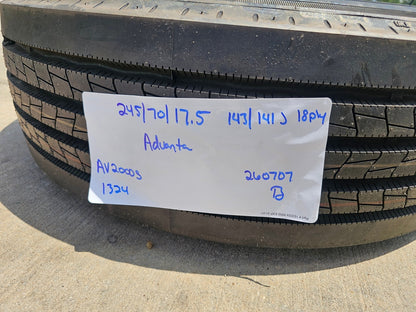 (1) 245/70/17.5 Advanta AV-2000S tire 245/70R17.5 143 J 18 ply LR J NEW