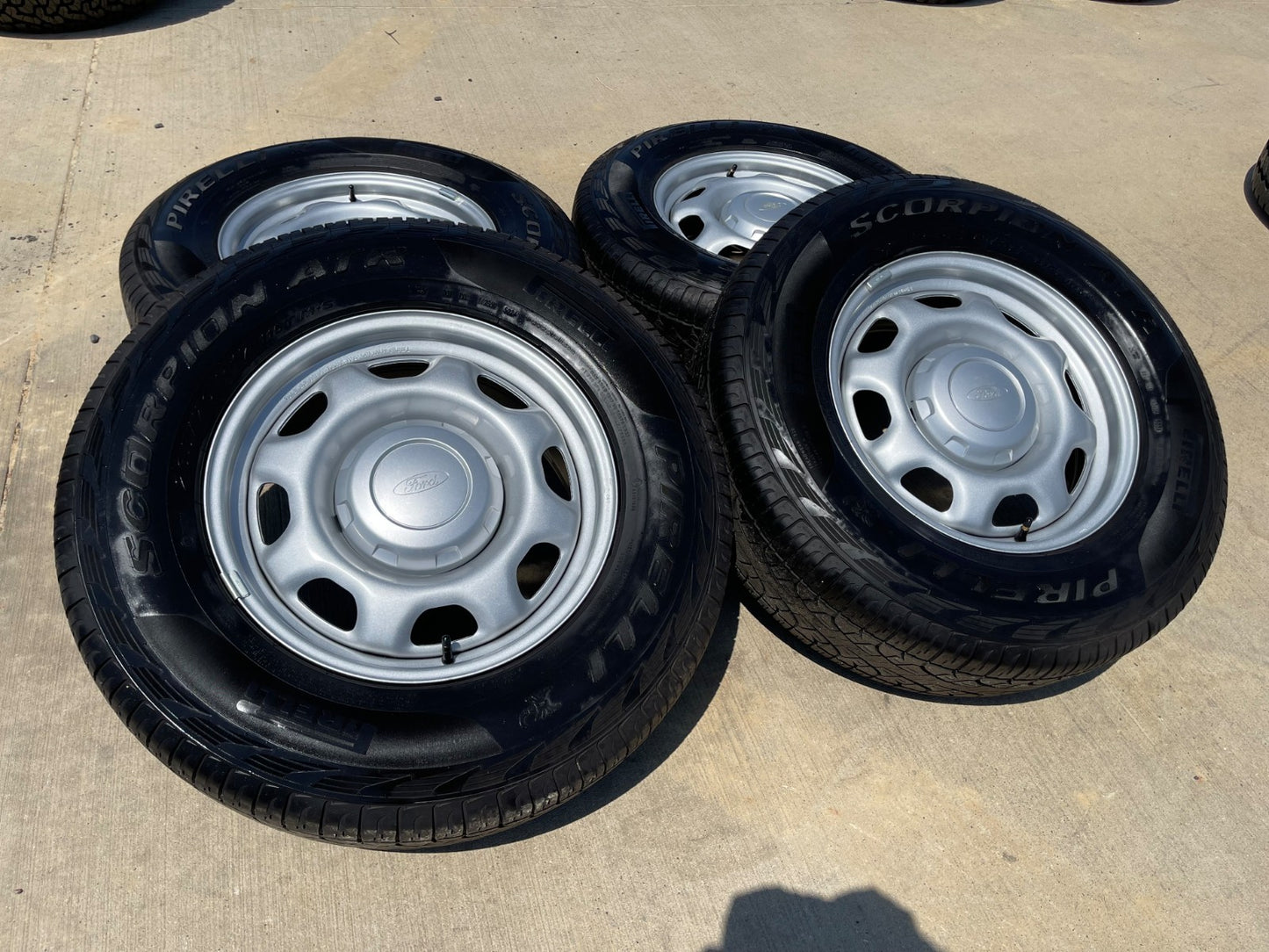 17" Ford F-150 OEM rims wheels 3857 steel SET PIRELLI A/T