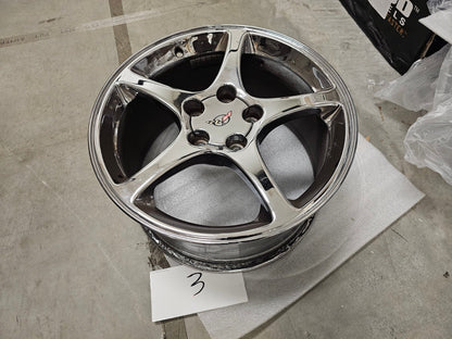 18" 18x9.5 Chevy Corvette OEM chrome rim wheel 5105 5104 2003 2004 2005 REAR