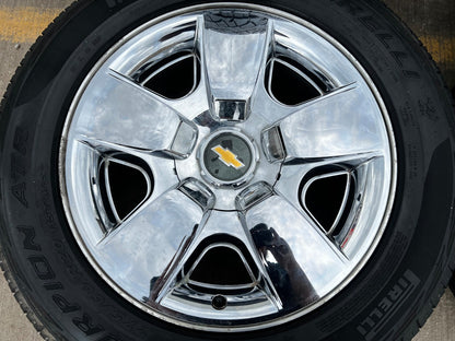 20" Chevy Silverado 1500 Tahoe OEM 5417 chrome wheels rims SET