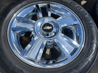 20" Chevy Silverado Tahoe Suburban chrome OEM 5416 wheels rims tires SET