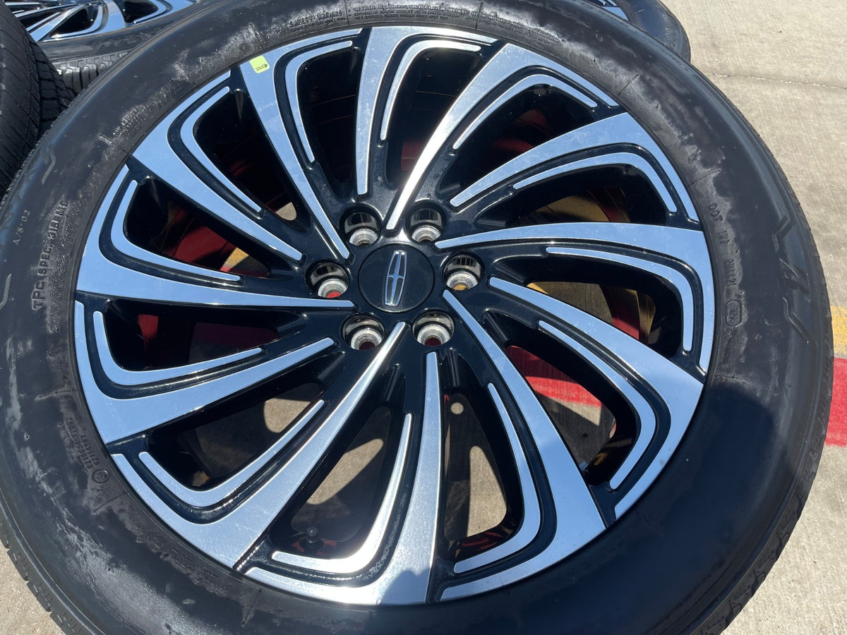 22" Lincoln Navigator OEM 10666 rims wheels BLACK LABEL BRIDGESTONE SET
