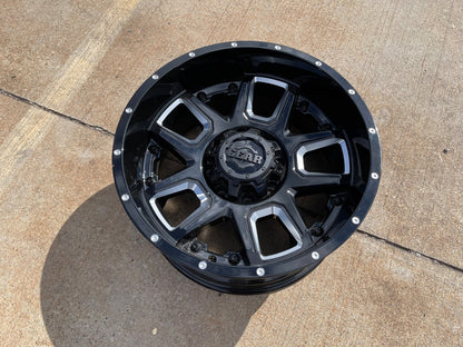 (1) 20x10 Gear Off Road 743BM Armor wheel rim 8x165 Chevy GMC Ram 2500 3500 NEW