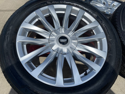 22" Cadillac Escalade Platinum OEM wheels rims 95026 4873 tires SET BRIDGESTONE