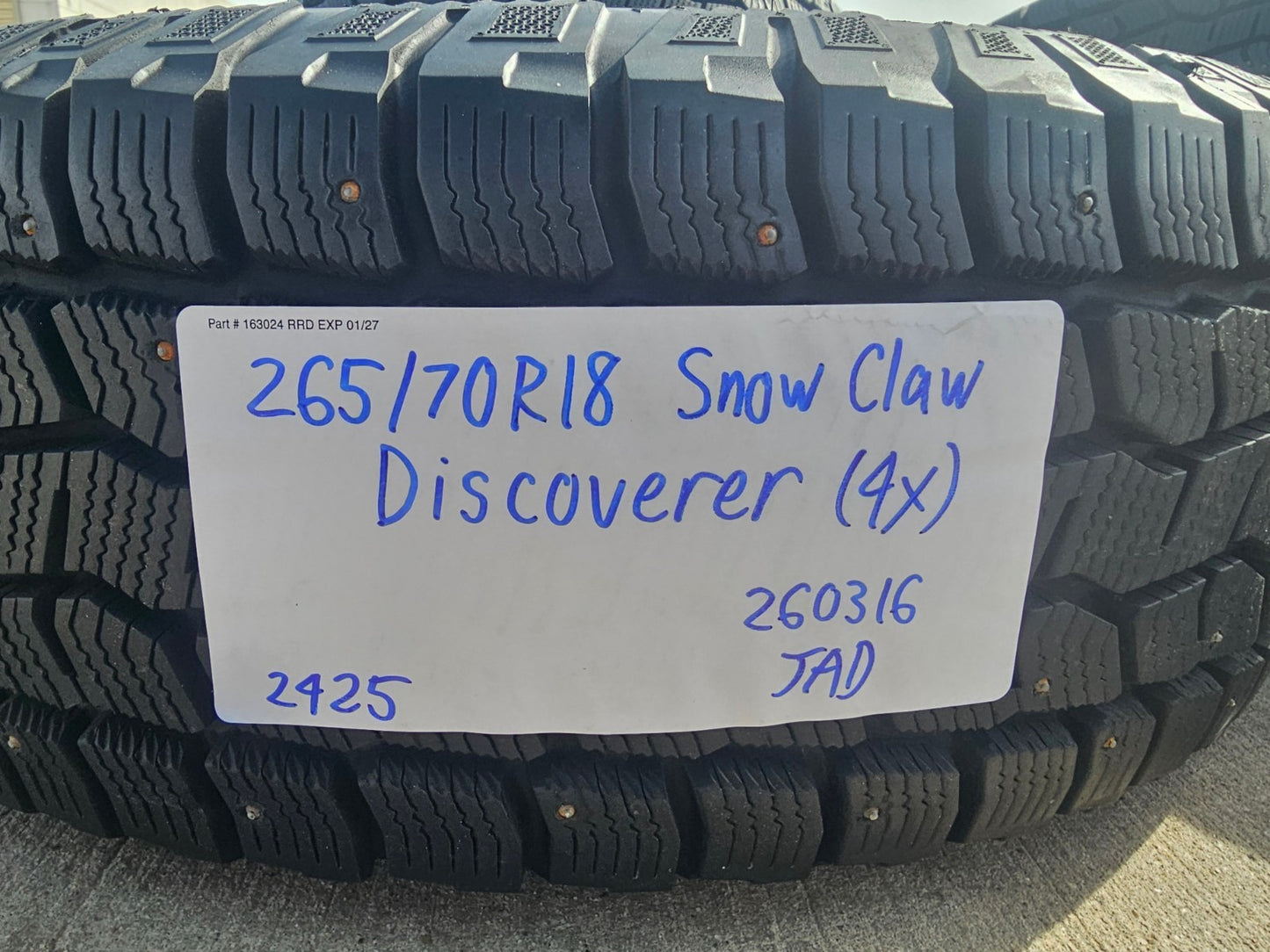 (4) 265/70/18 Cooper Discoverer Snow Claw LT 10 ply load range E tires