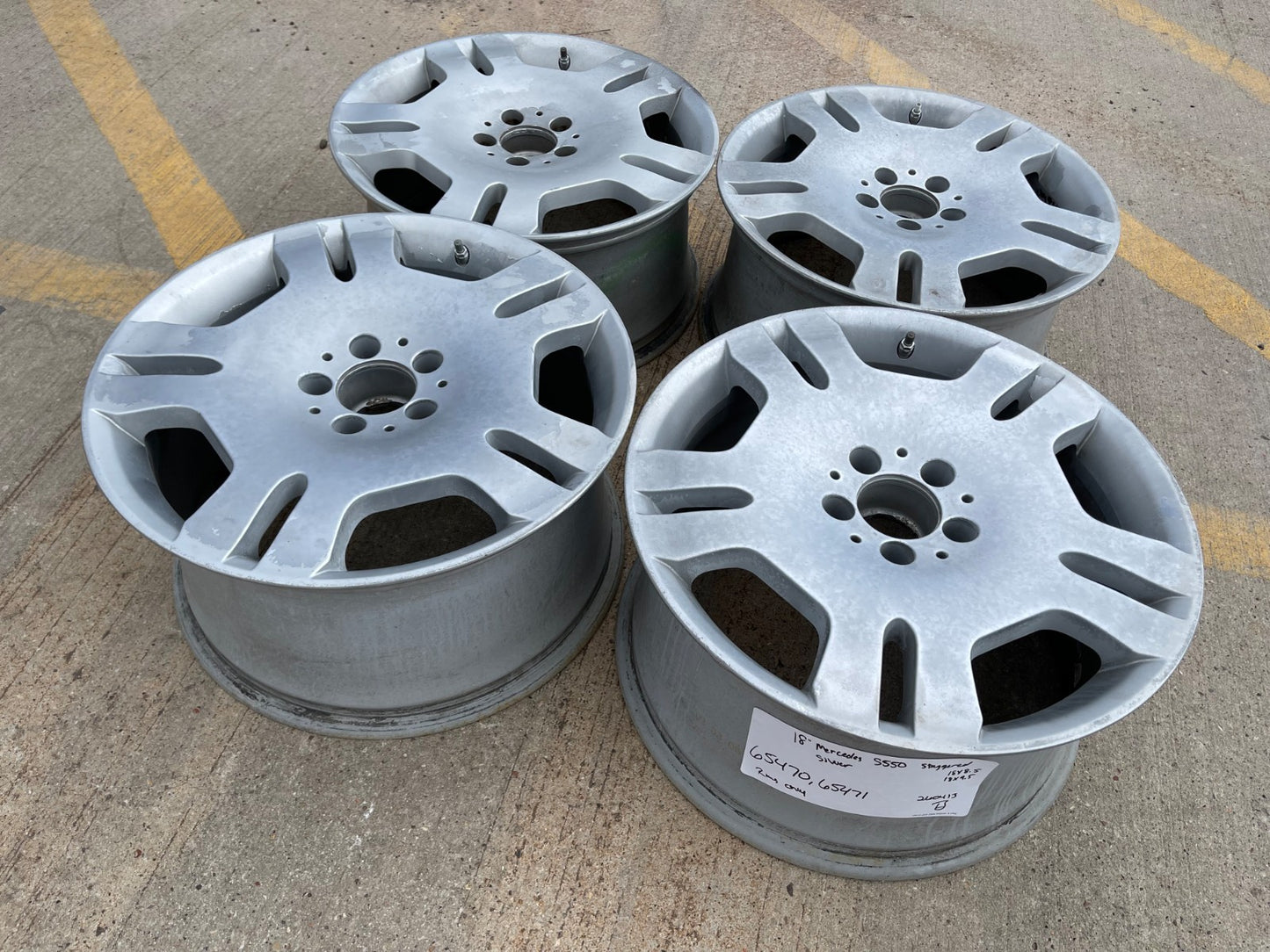 18" 18x8.5 + 18x9.5 Mercedes S550 S600 OEM staggered 65470 65471 wheels rims