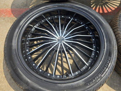 22" 22x9 2Crave N26 Jeep Grand Cherokee L Dodge Durango wheels rims tires