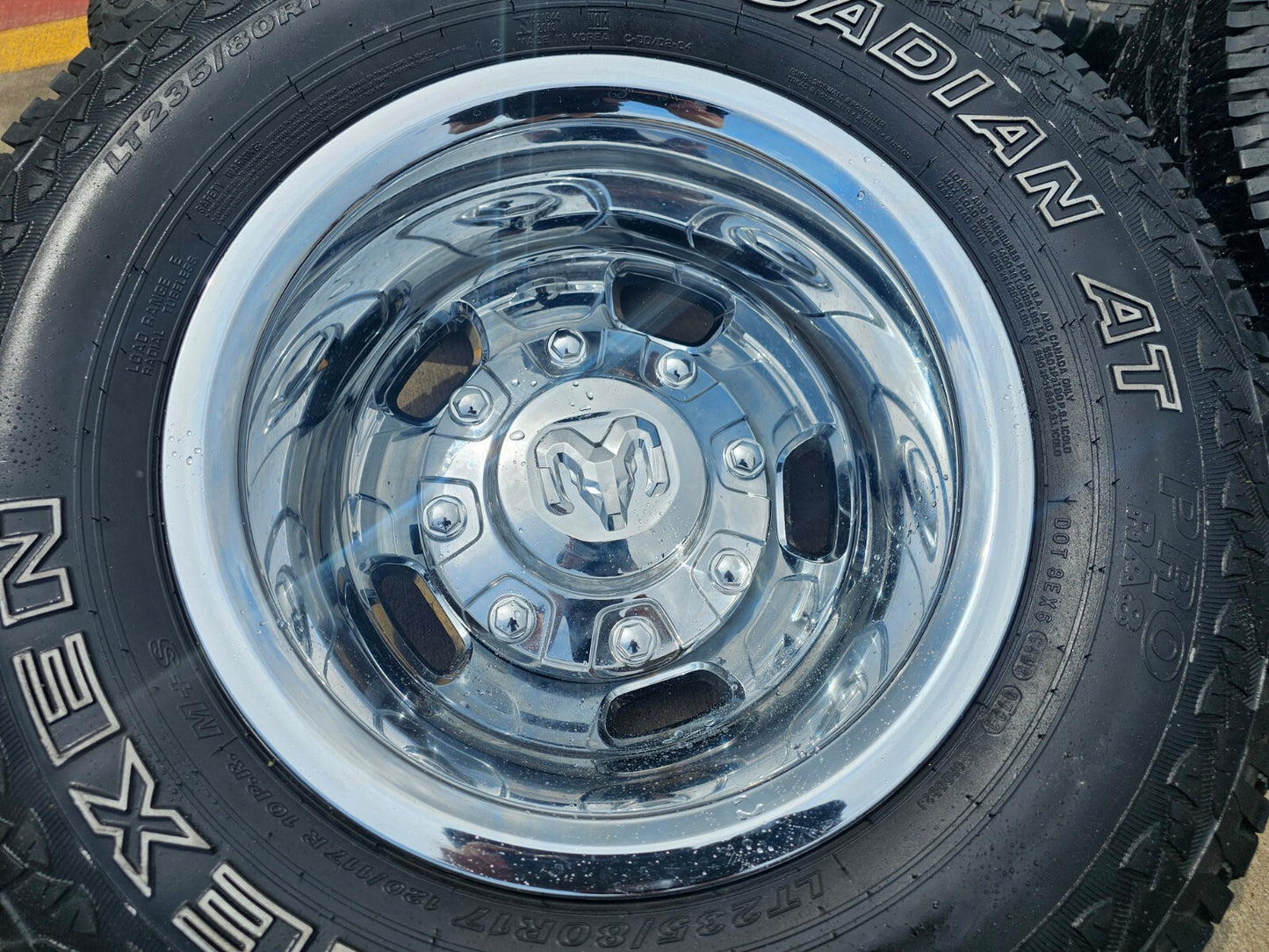 17" Dodge Ram 3500 Dually 8x200 wheels rims 2703 2704 OEM A/T tires