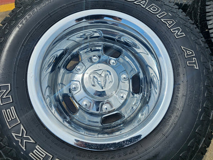 17" Dodge Ram 3500 Dually 8x200 wheels rims 2703 2704 OEM A/T tires