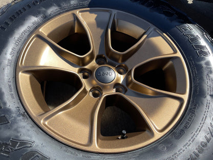 (5) 17" Jeep Wrangler Rubicon OEM 96226 wheels rims Gladiator BRONZE 2026 NEW