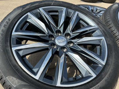 22" Cadillac OEM wheels rims GMC Sierra Escalade 95028 tires 2022 2023 2024 NEW
