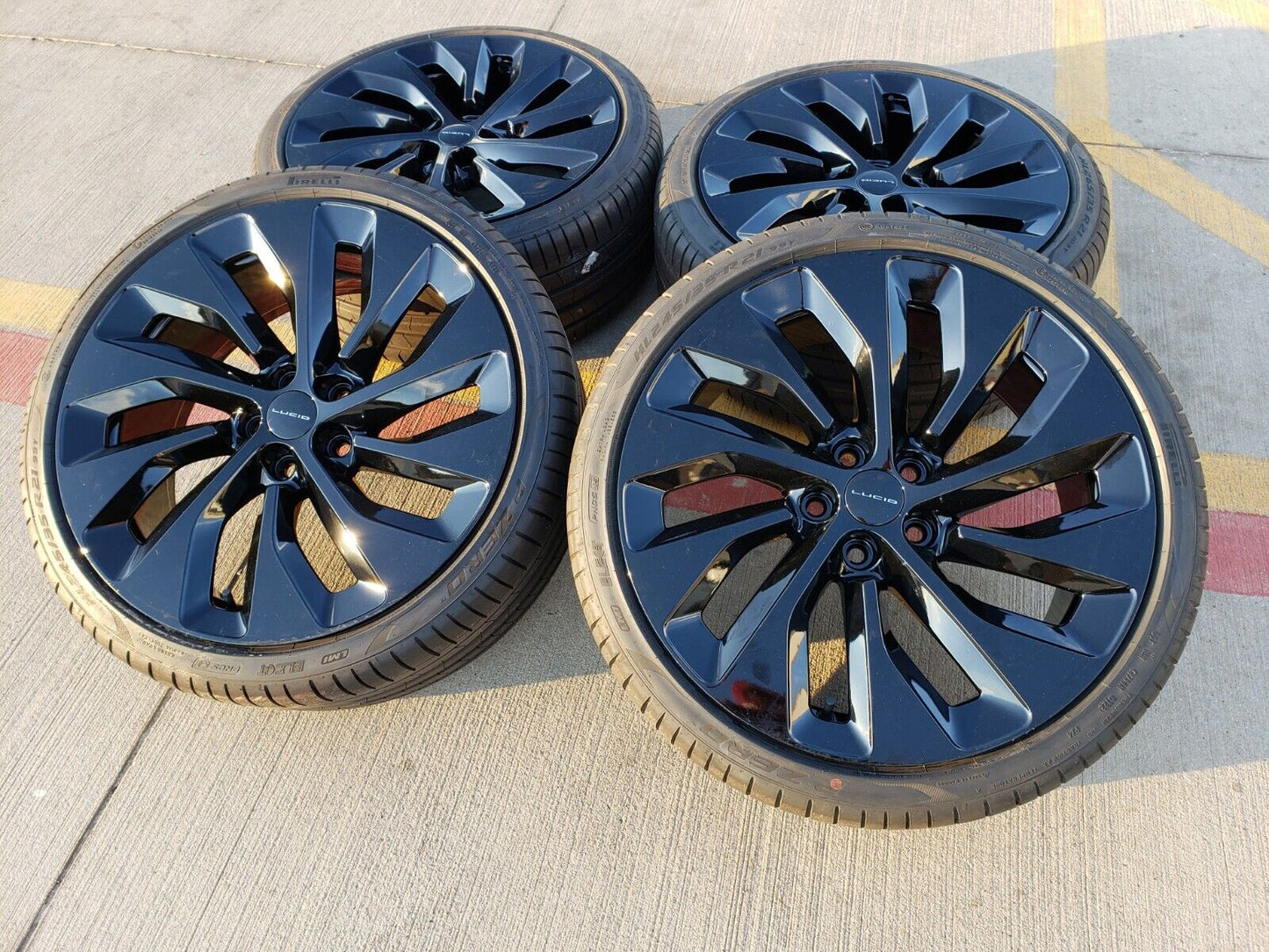 21" Lucid Air OEM Grand Touring black wheels rims tires 5x120 2023 2024 2025 NEW