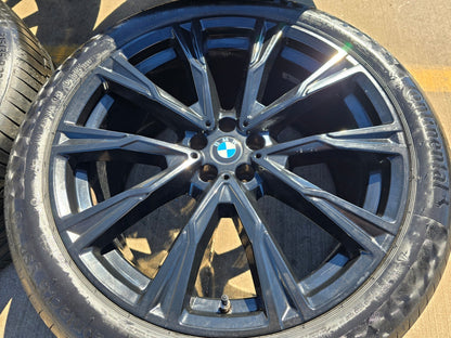 22" BMW X5 X6 X7 OEM 86534 86539 Series wheels rims tires CONTINENTAL