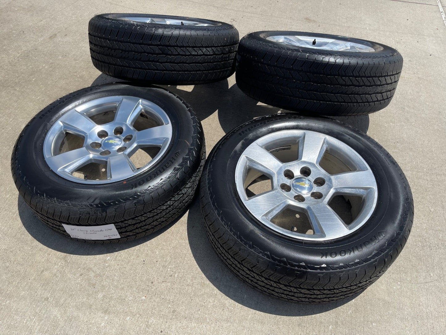20" Chevy Silverado 1500 Tahoe Suburban OEM wheels rims 5652 SET HANKOOK A/T NEW