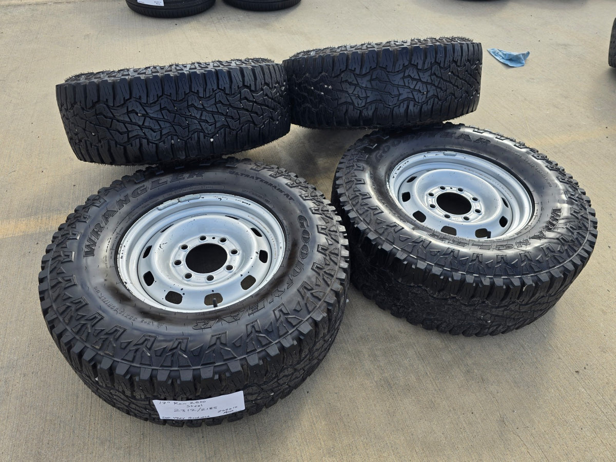 17" Dodge Ram 2500 3500 STEEL OEM 2312 2185 wheels rims GOODYEAR A/T 35"