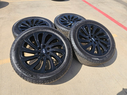 22" Lincoln Navigator OEM 10666 rims wheels BLACK LABEL SET MICHELIN NEW