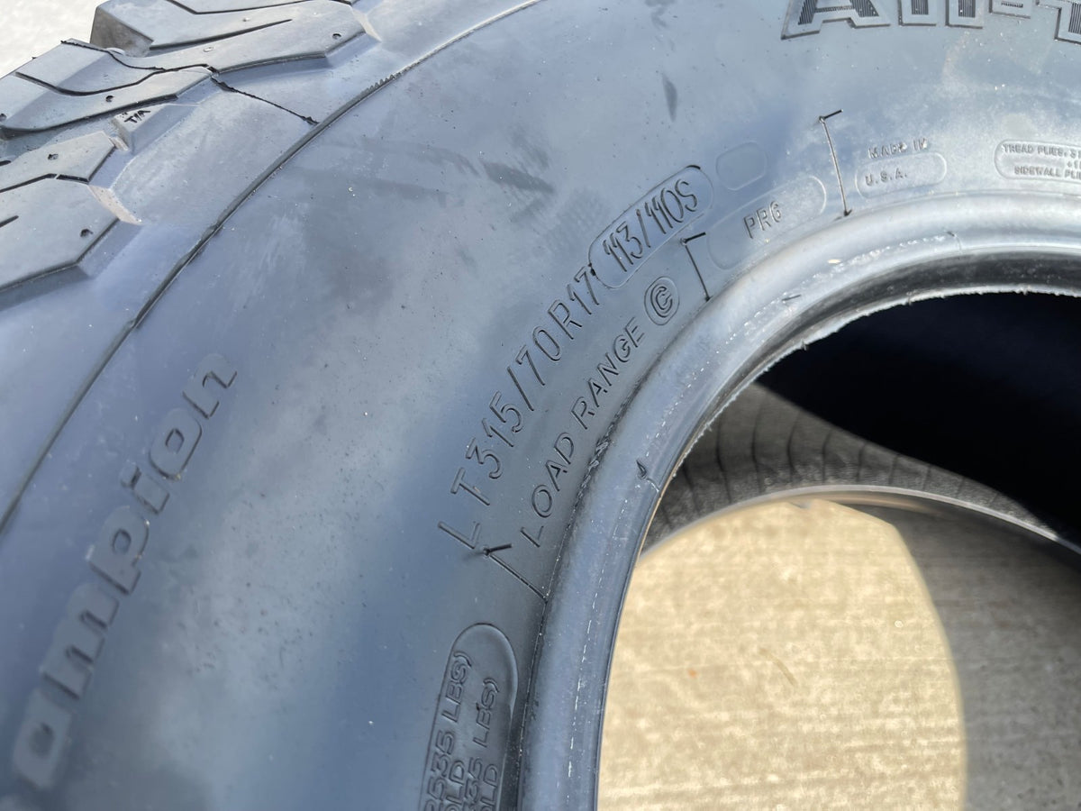 (1) 315/70/17 BFG KO2 A/T tire 315/70R17 LT 10 ply LRC 113S BRAND NEW !!!