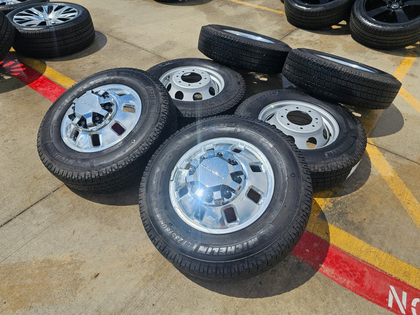 18" GMC Sierra Chevy Silverado 3500 Dually rims wheels OEM 14127 14129 SET