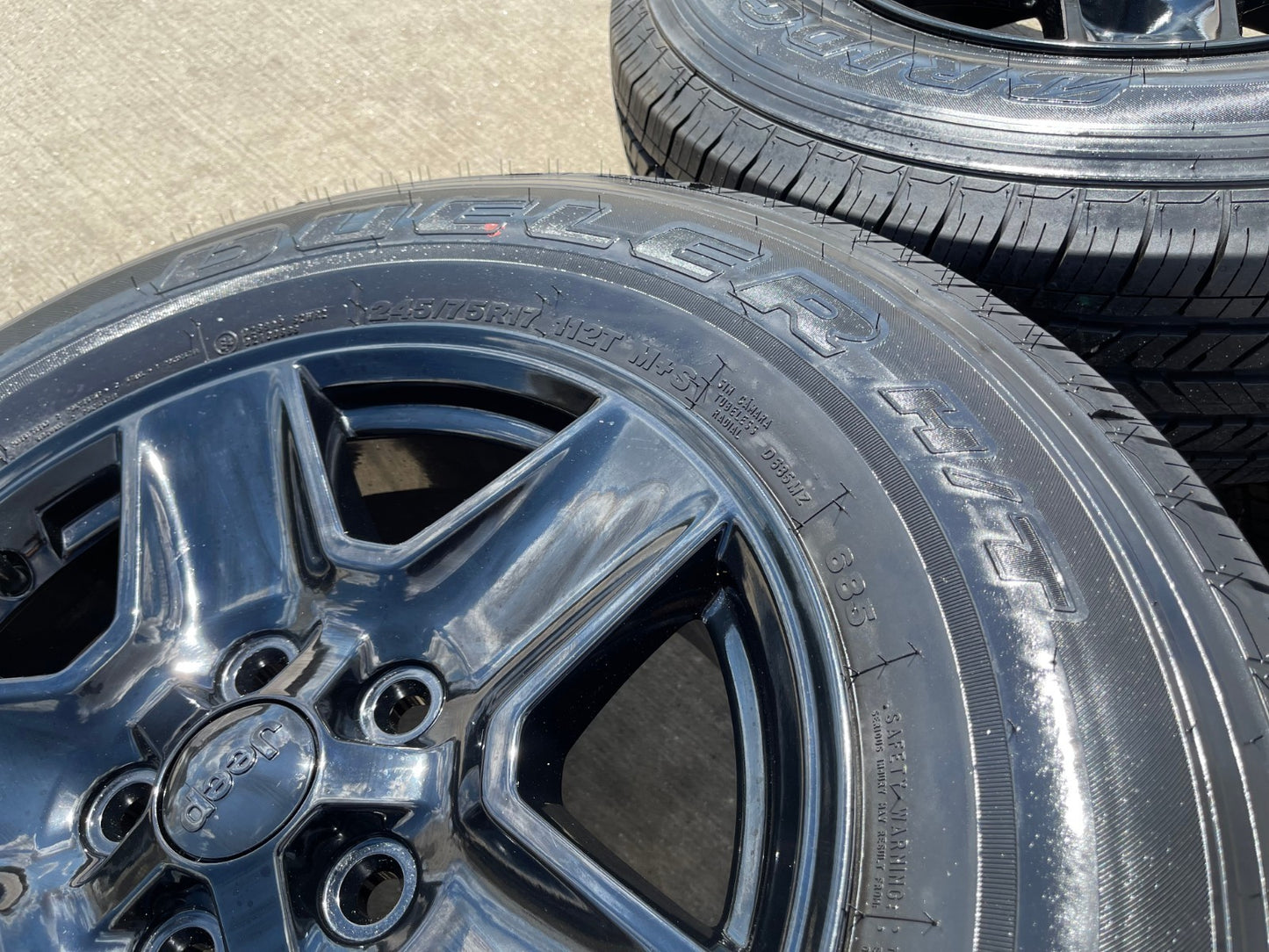 17" Jeep Wrangler Gladiator BLACK OEM wheels rims 9235 tires BRIDGESTONE NEW