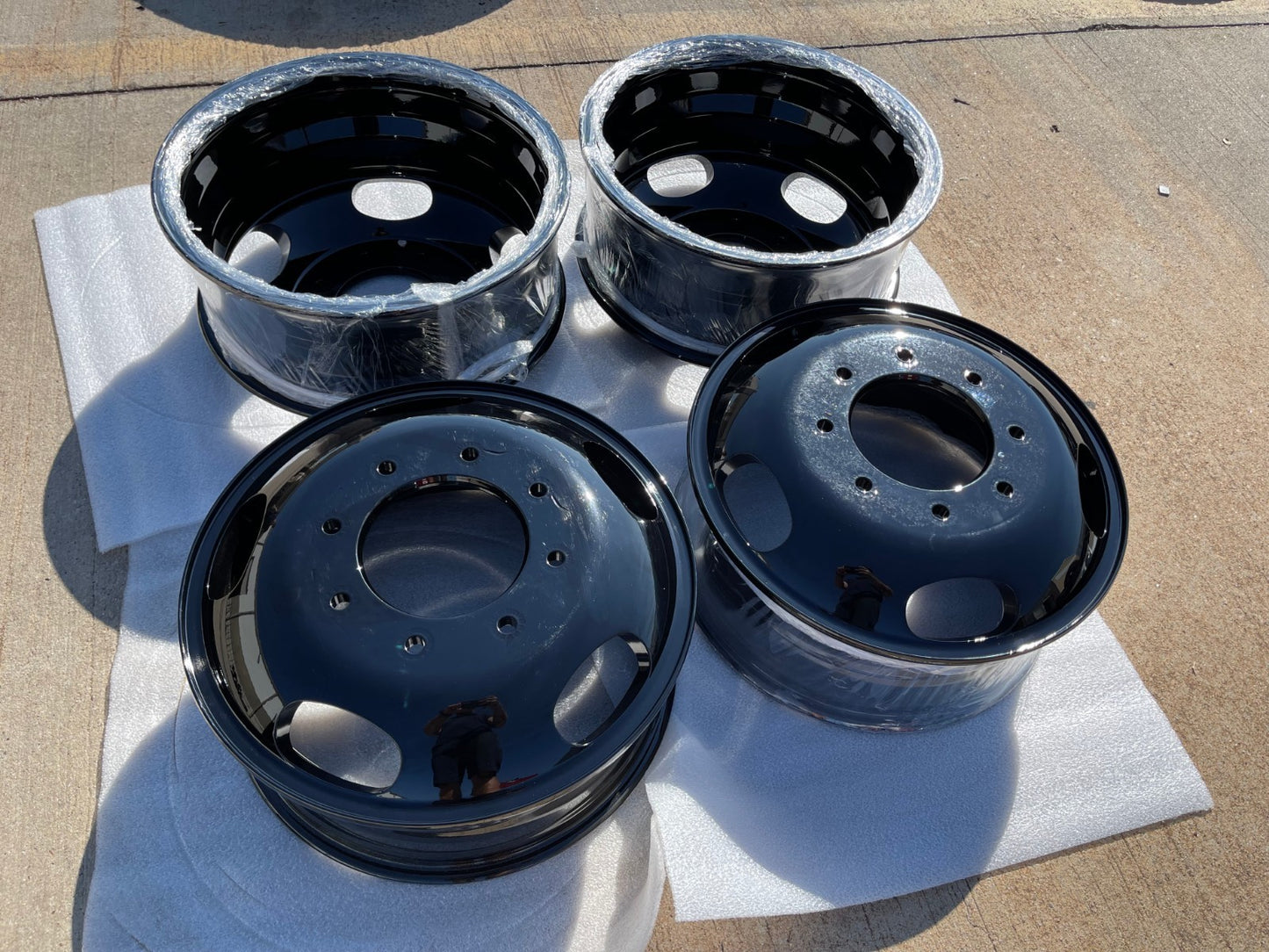 17" Ford F-350 Dually OEM 3618 3619 black rims wheels