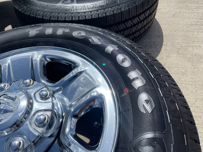 18" Dodge Ram 2500 3500 STEEL chrome OEM 2473 wheels rims SET FIRESTONE NEW
