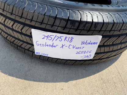 (4) 245/75/18 Yokohama Geolander X-CV tires 245/75R18 112T TAKE OFFS SET NEW