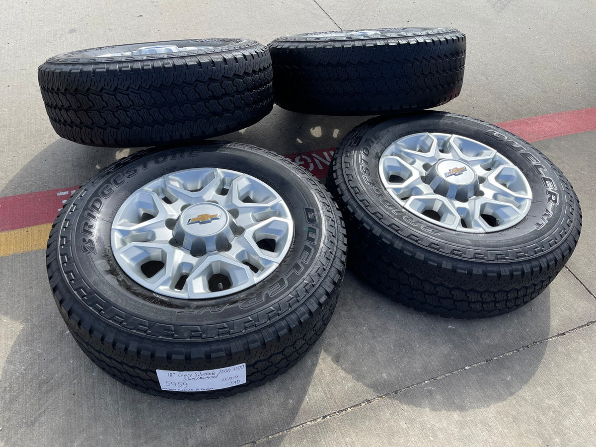 18" Chevy Silverado 2500 3500 OEM 5959 wheels rims BRIDGESTONE SET