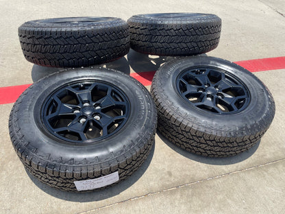 17" Jeep Wrangler SPORT OEM wheels rims tires 9237 SET black HANKOOK A/T2 NEW