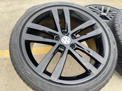 19" VW Passat Golf GTI Jetta OEM Salvador black wheels rims 70002 tires