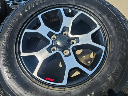 17" Jeep Wrangler Rubicon OEM 9218 wheels rims Gladiator tires DUELER A/T NEW