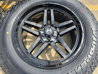 20" 20x9 Hartes Metal Savage Jeep Wrangler wheels rims 5x127 5x5 FALKEN 33" NEW