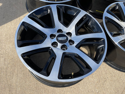 22" Cadillac Escalade Platinum OEM 4738 black wheels rims NEW