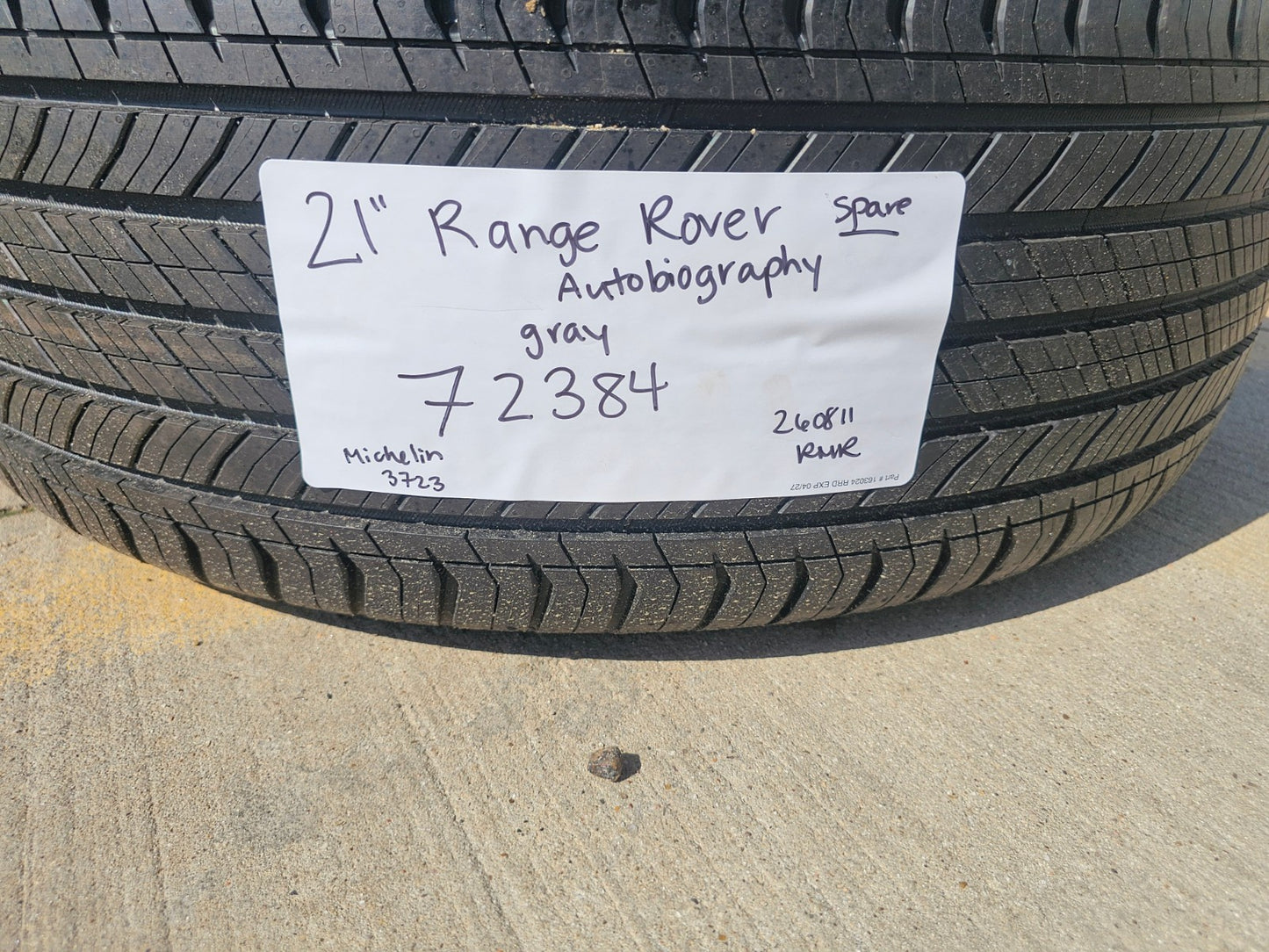 (1) 21" Range Rover Autobiography OEM Land wheel rim 72384 spare NEW