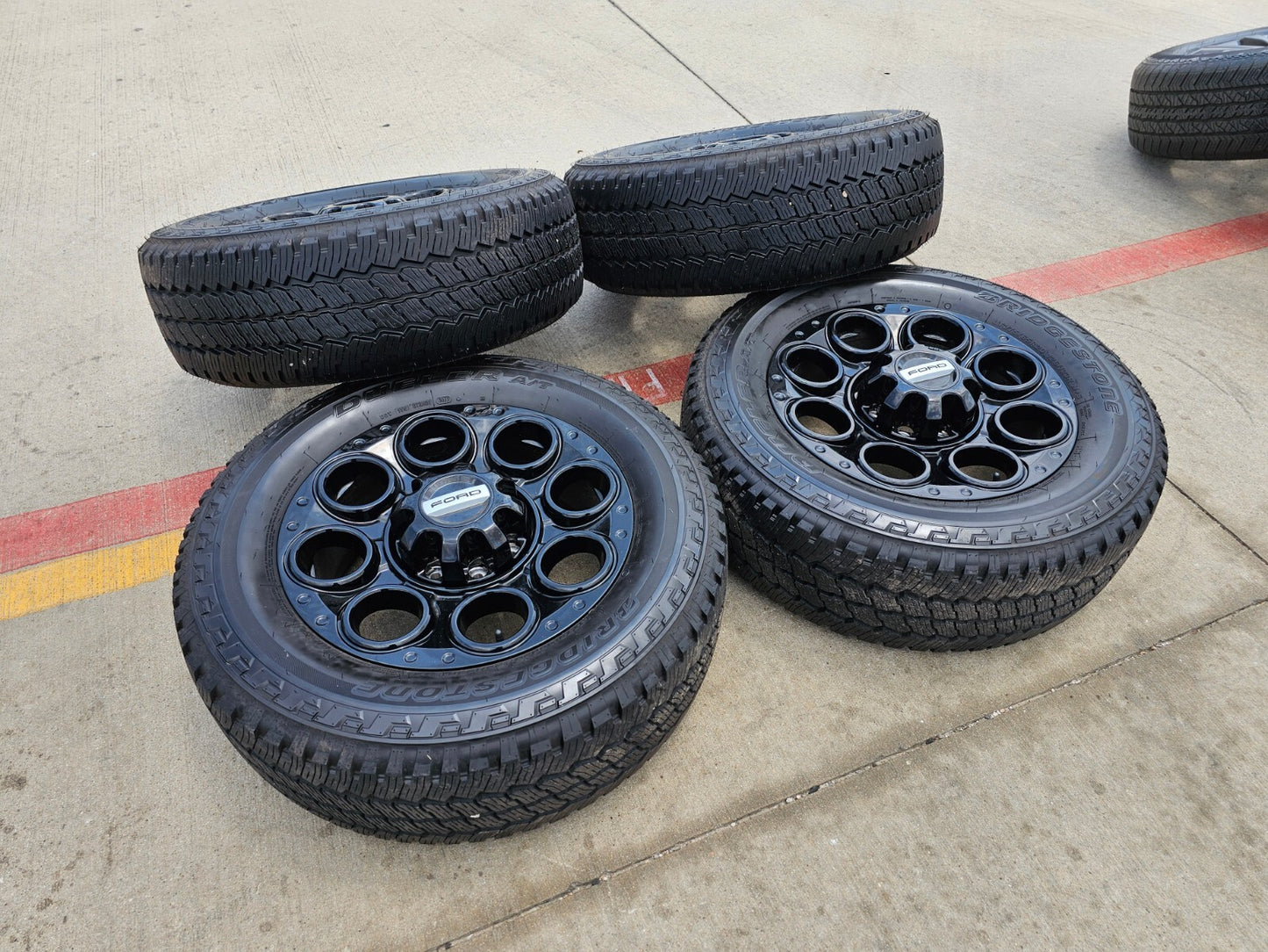 20" Ford F-250 F-350 OEM black Lariat wheels rims 10299 10484 tires DISCOUNTED
