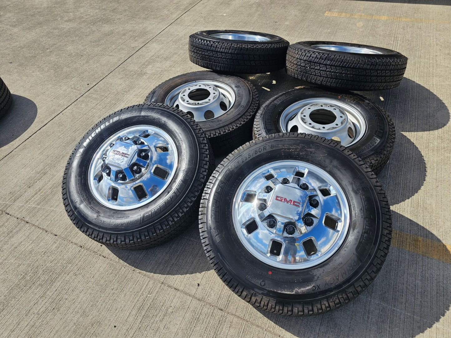 18" GMC Sierra 3500 Dually rims wheels OEM 8x210 2024 2025 NEW MICHELIN