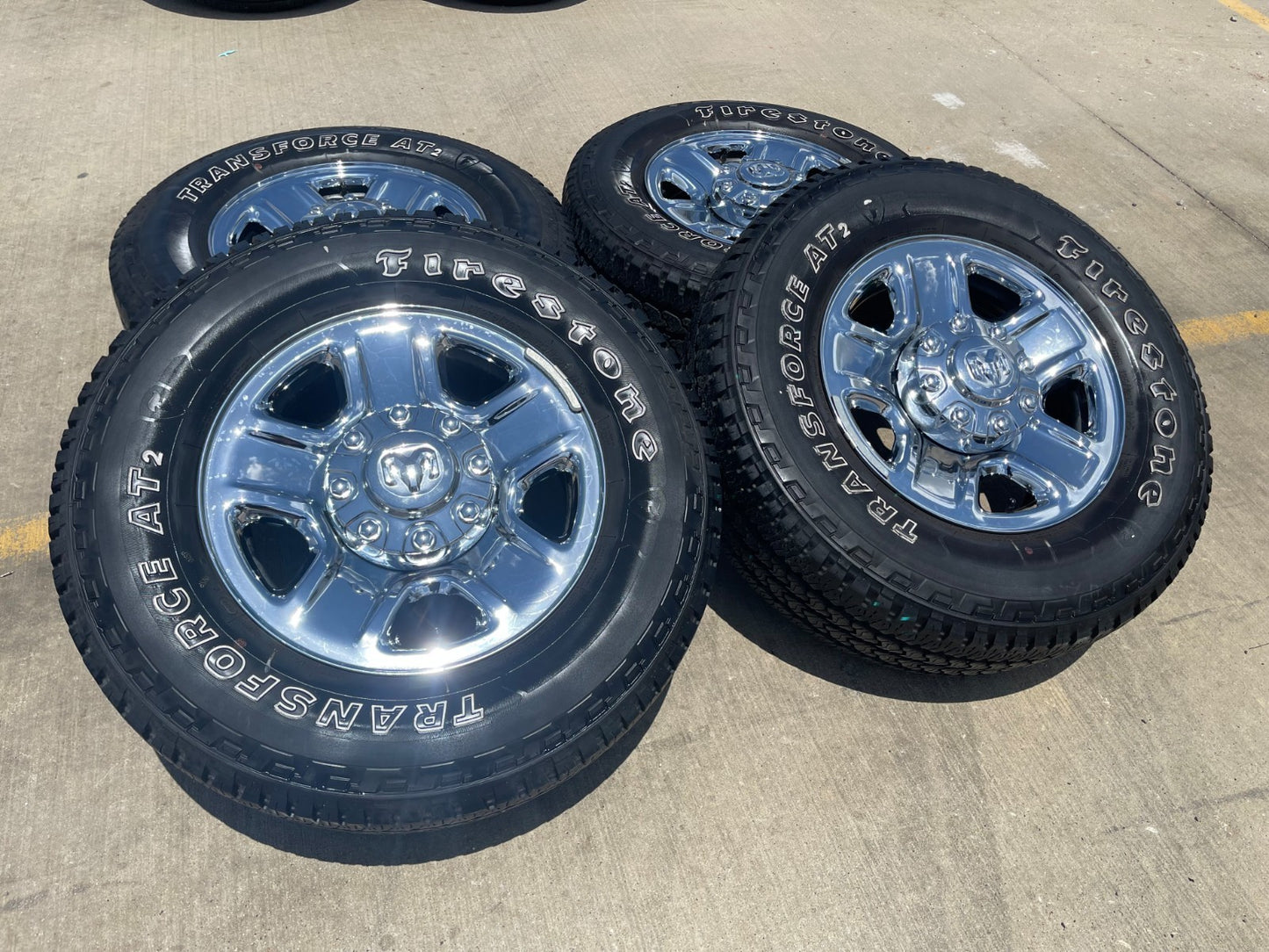 18" Dodge Ram 2500 3500 STEEL chrome OEM 2473 wheels rims SET FIRESTONE A/T2