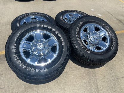 18" Dodge Ram 2500 3500 STEEL chrome OEM 2473 wheels rims SET FIRESTONE A/T2