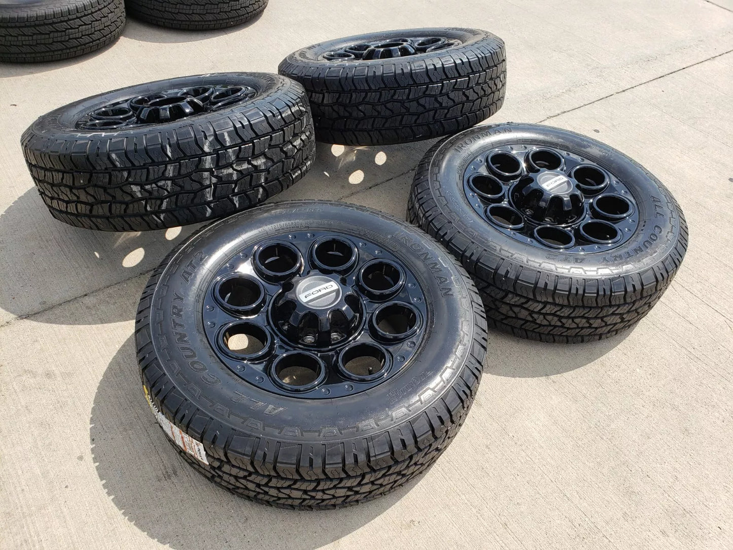 20" Ford F-250 F-350 OEM black TREMOR wheels rims 10299 10484 A/T2 tires NEW