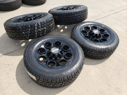 20" Ford F-250 F-350 OEM black TREMOR wheels rims 10299 10484 A/T2 tires NEW